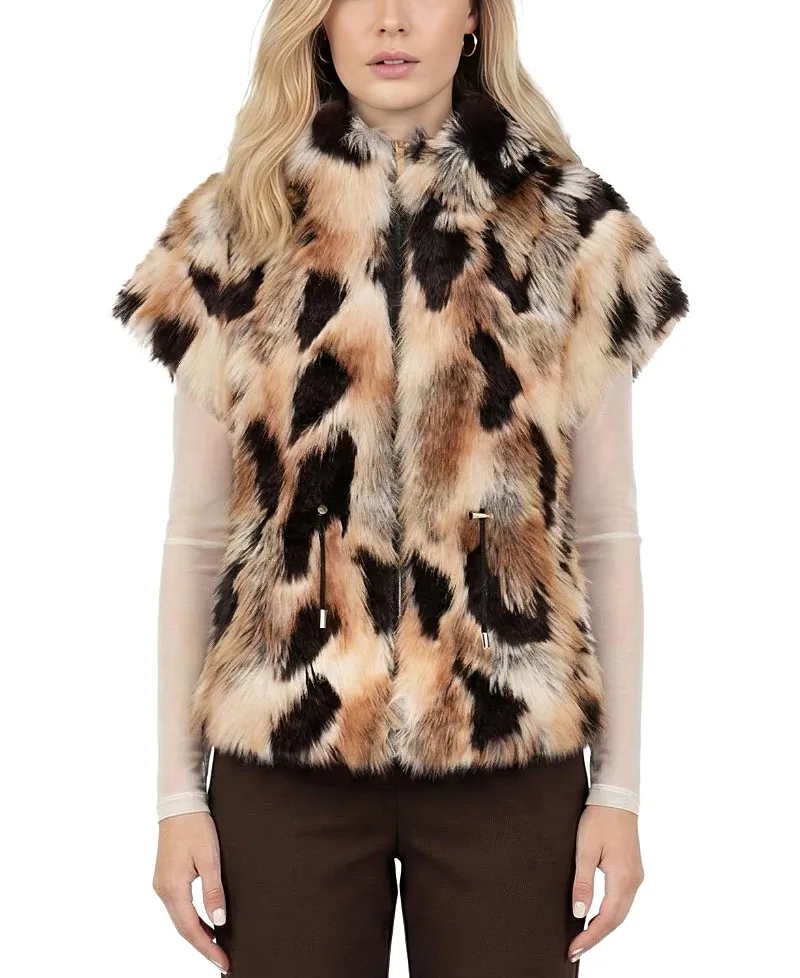 Faux Fur Fox Reversible Hooded Vest