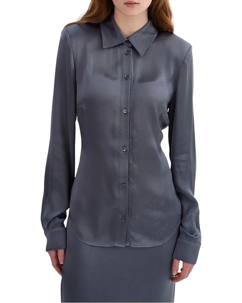 Clark Satin Long Sleeve Shirt by Lamarque