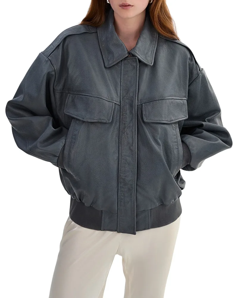 Trevanna Leather Bomber Jacket by Lamarque