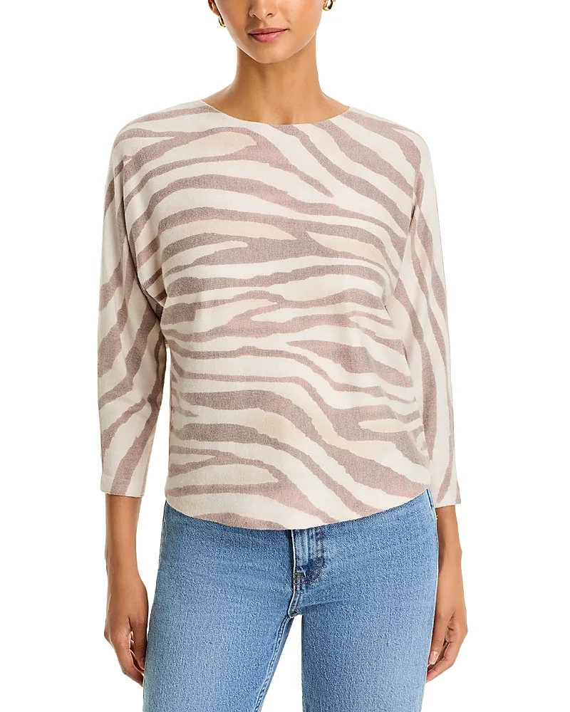 Animal Print 3/4 Sleeve Sweater