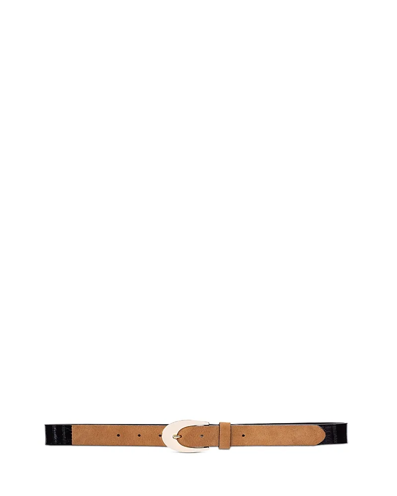 Tease Reversible Suede & Embossed Leather Belt by Black Suede Studio