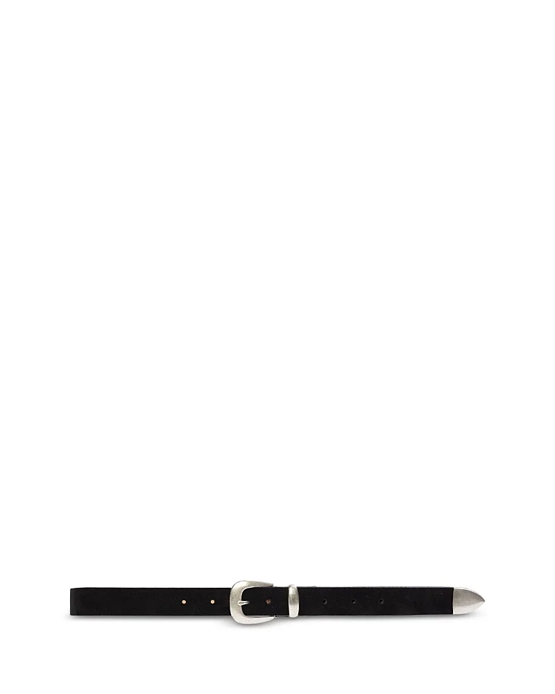 Western Buckle 3-Piece Calf Hair Belt by Black Suede Studio