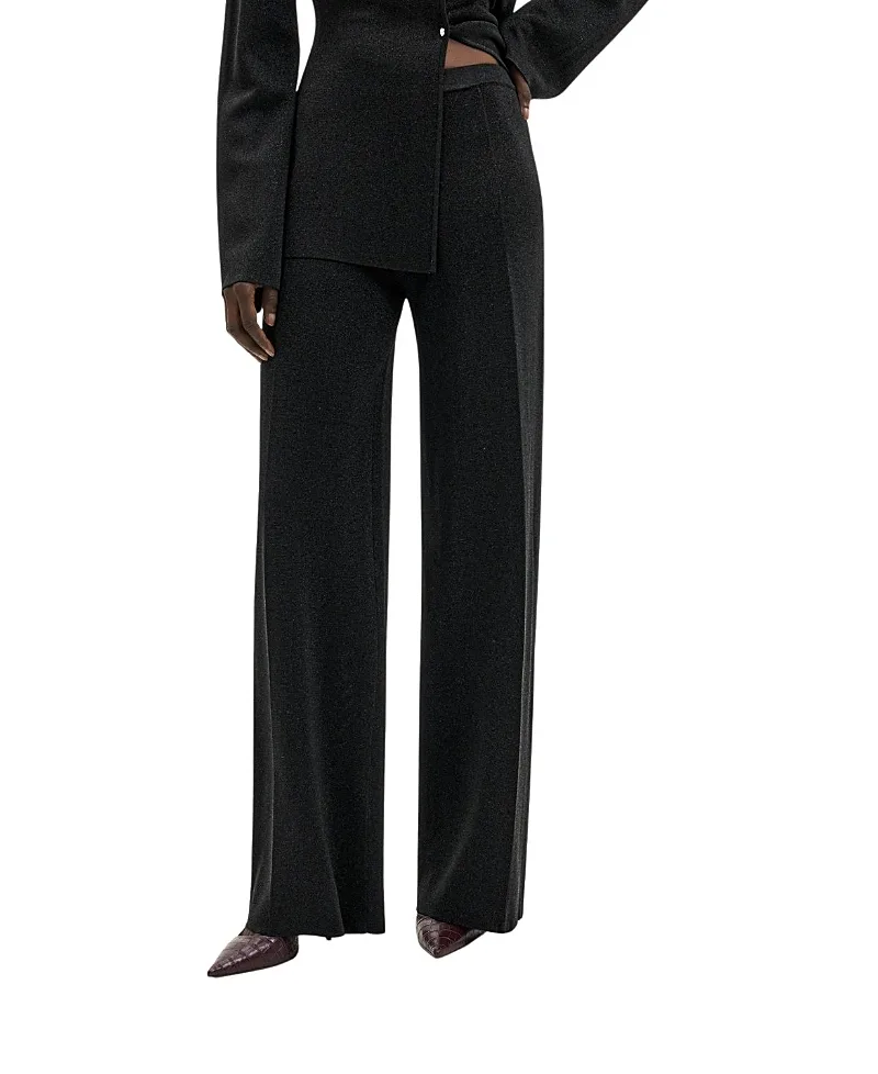 Ammie Metallic Milano Knitted Trousers by Malina