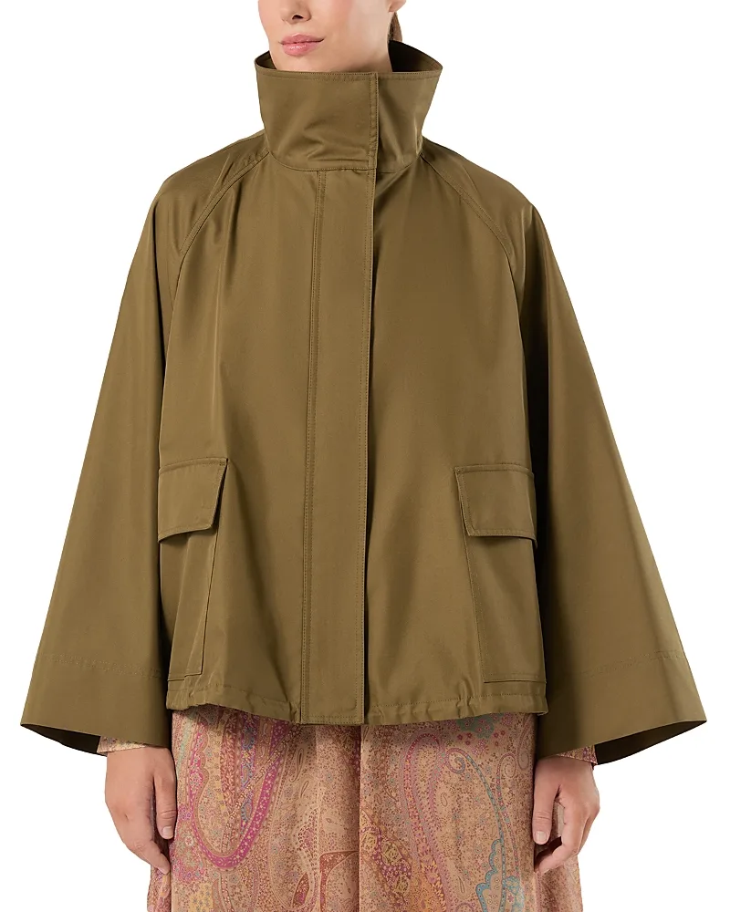 Mrntalamo Flared Twill Raincoat by Marina Rinaldi