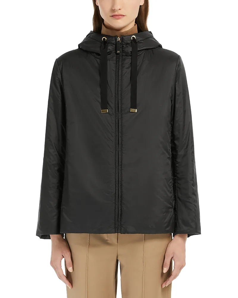Hooded Zip Front Quilted Jacket by Max Mara