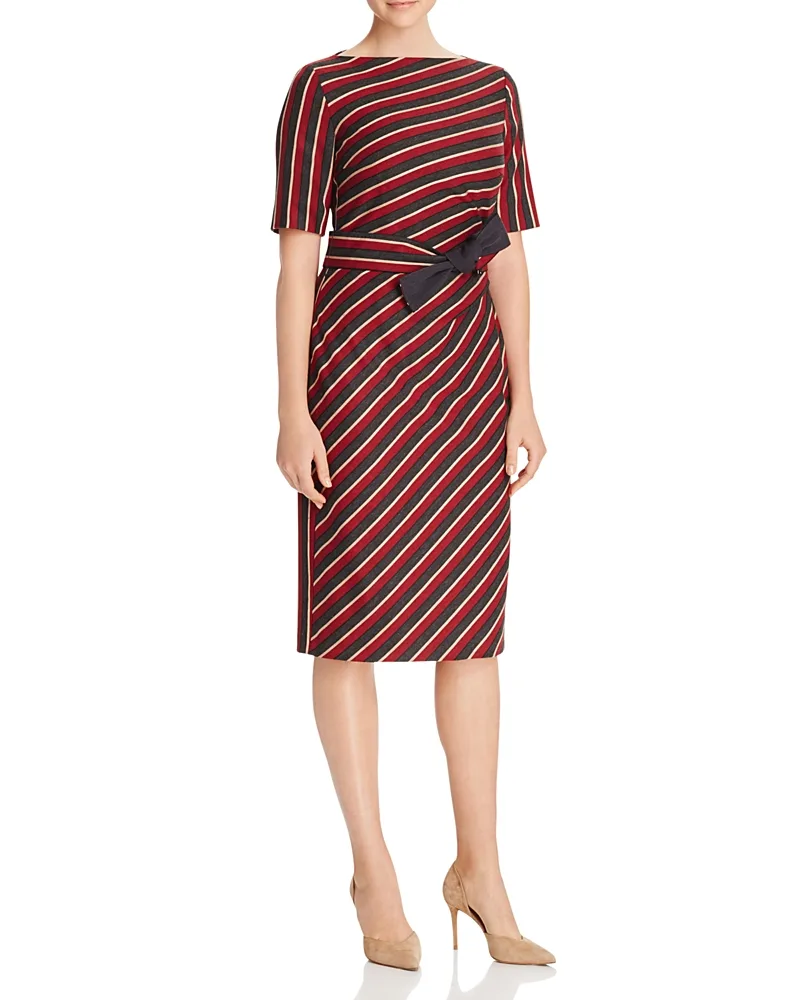Weekend Max Mara Palato Asymmetric Stripe Dress by Marina Rinaldi