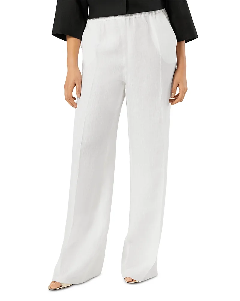 Linen Slim Fit Pants by Marina Rinaldi