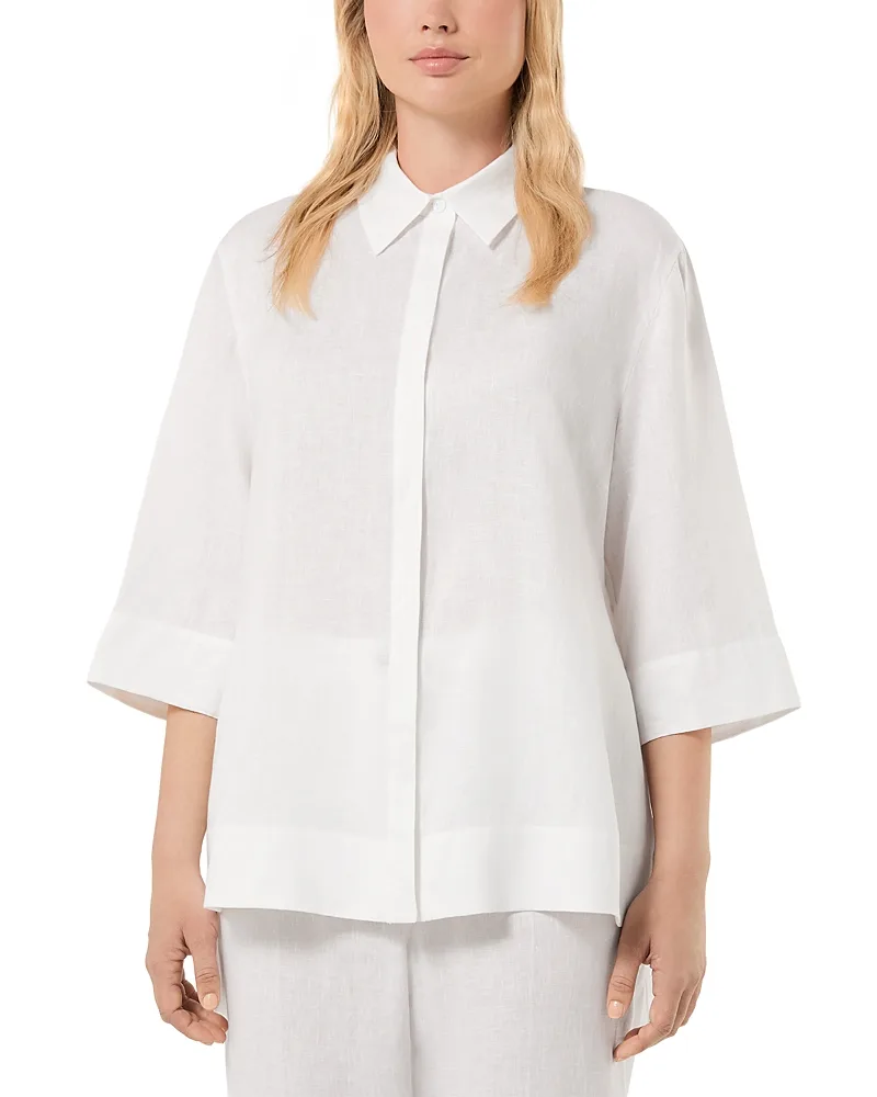 Florida Linen Three Quarter Sleeve Top by Marina Rinaldi