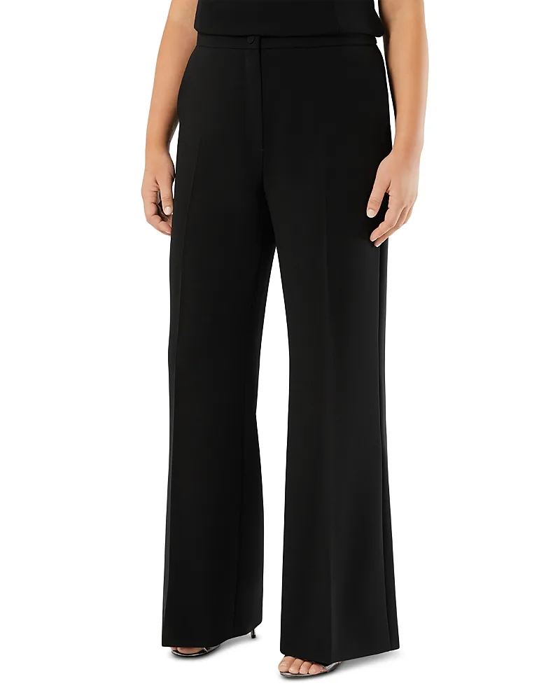 Flare Leg Pressed Pleat Pants by Marina Rinaldi