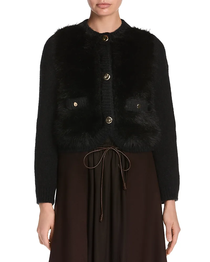 Puffer Back Mixed Media Cardigan by Moncler