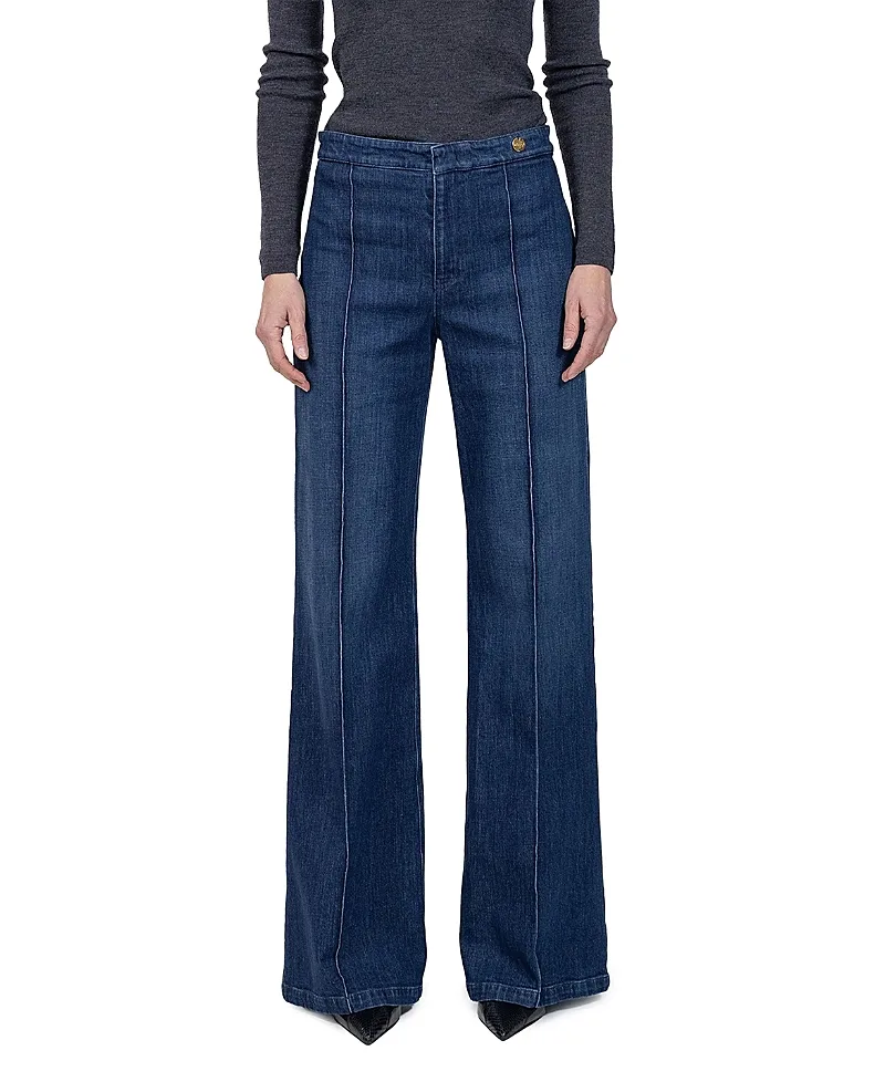 Charly Washed Denim Flare Pant by Callas Milano