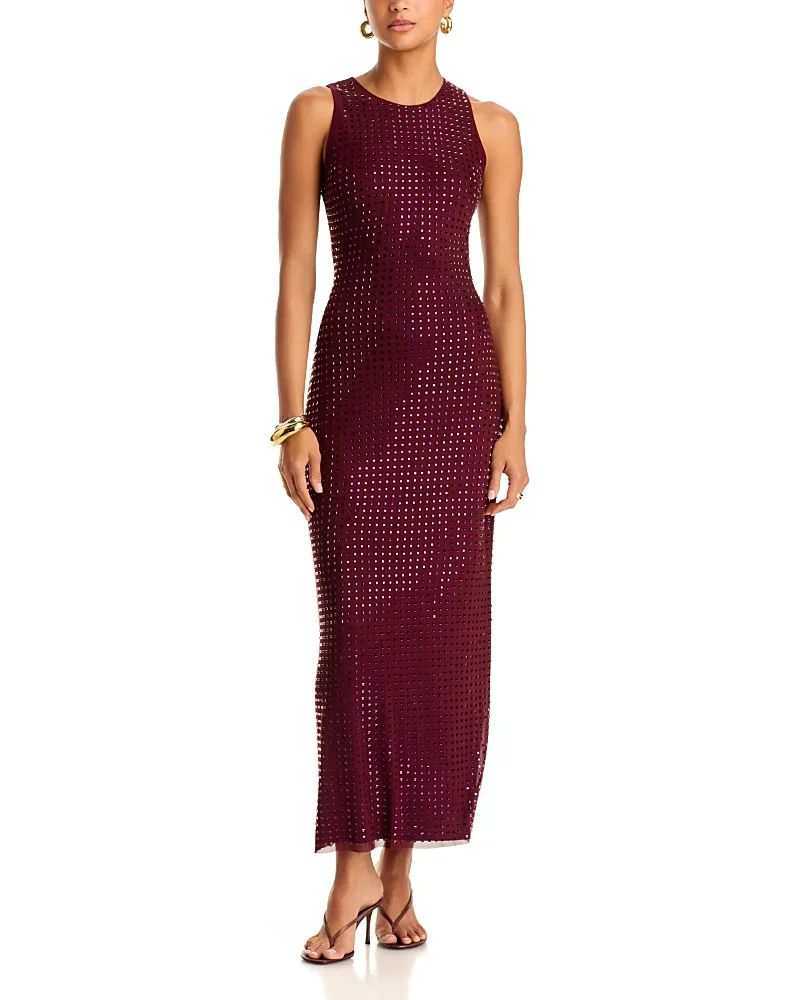 Crystal Mesh Sleeveless Maxi Dress