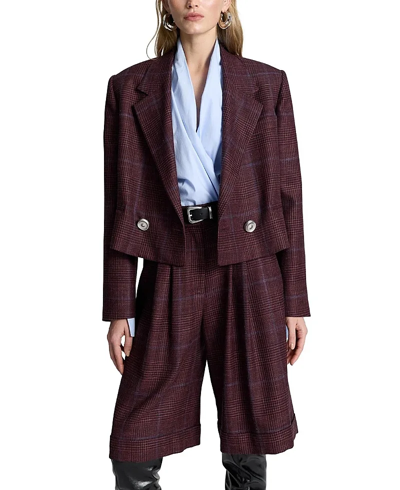 Guru Crop Silk Blend Blazer by Acaria Studio