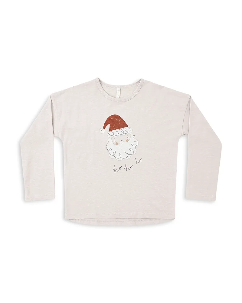 Long Sleeved Cotton Santa Tee by Rylee + Cru