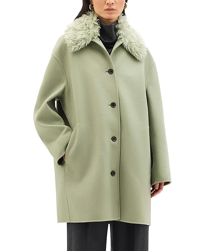 Fur Collar Balmacaan by Another Tomorrow