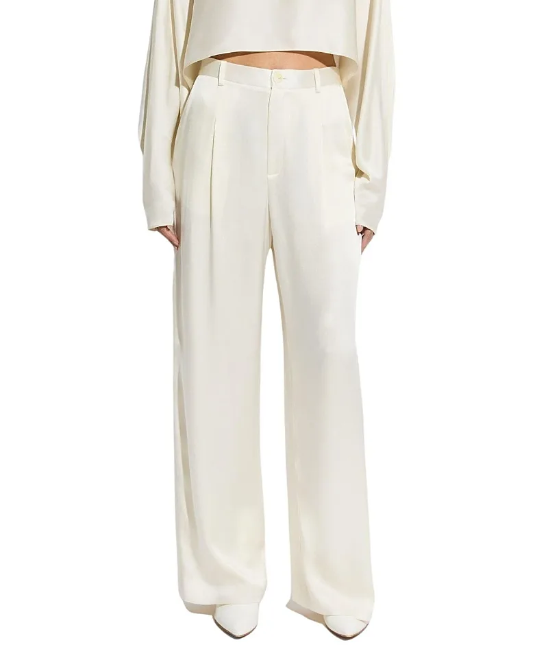 Satin Relaxed Pleated Pant