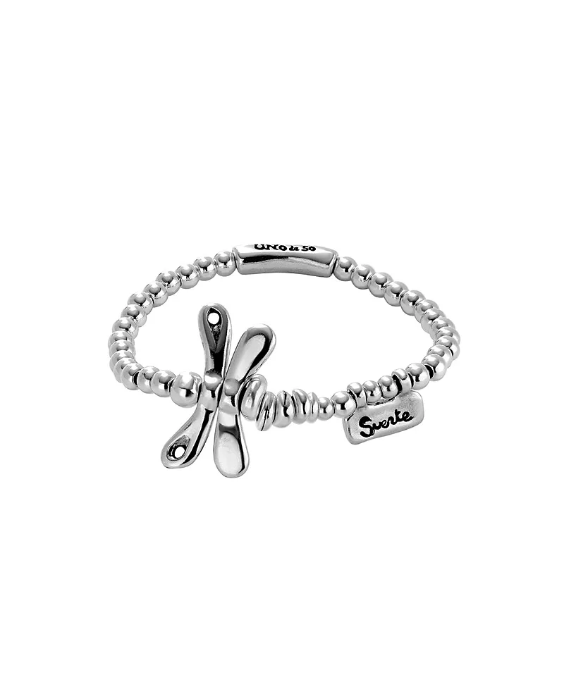 Elastic Bracelet with Sterling Silver Plated Dragonfly by Unode50
