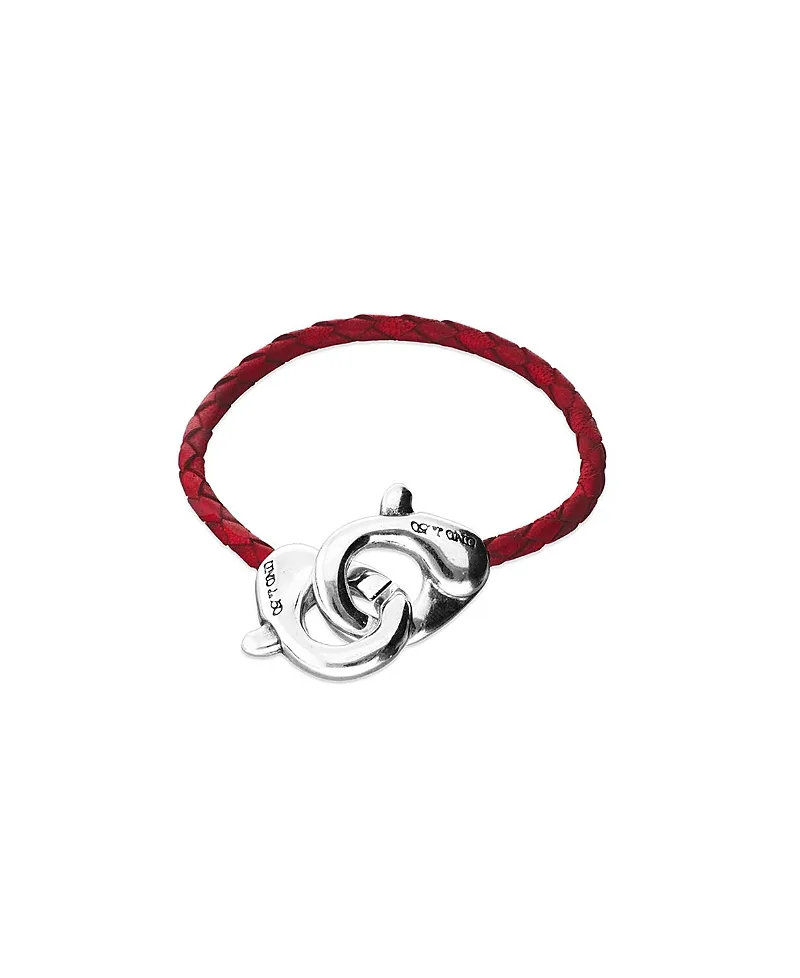 Red Leather Strap with Interlocking Carabiner Detail by Unode50