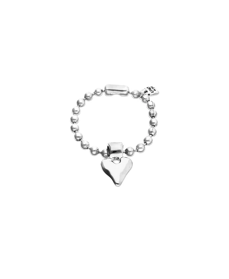 Sterling Silver Plated Ball Bracelet with Heart Detail by Unode50