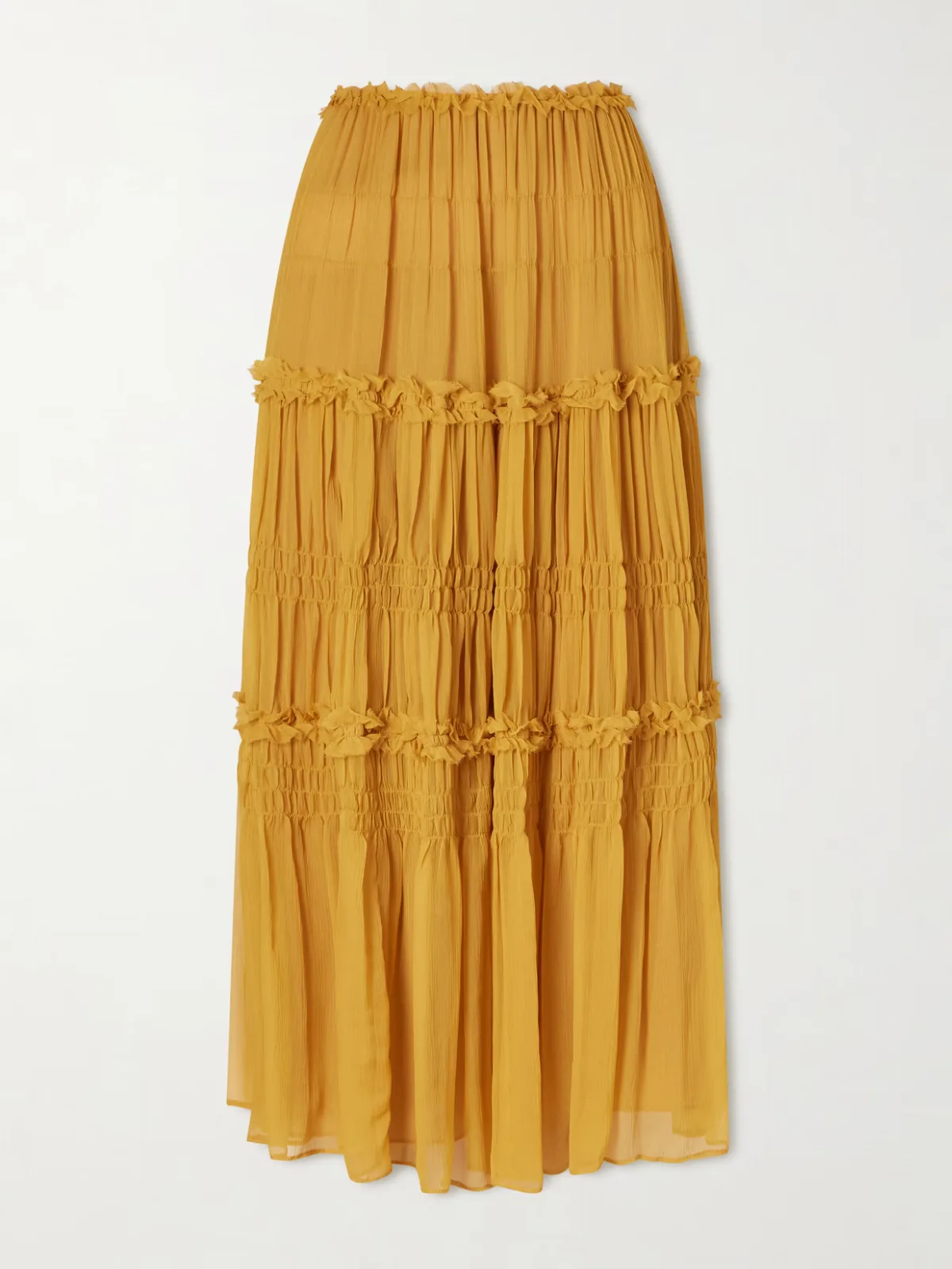 - Virginie Silk-crepon Midi Skirt -