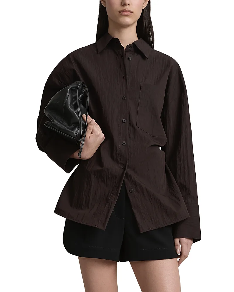Joyse Cotton Poplin Tie Back Button Up Shirt by A.emery