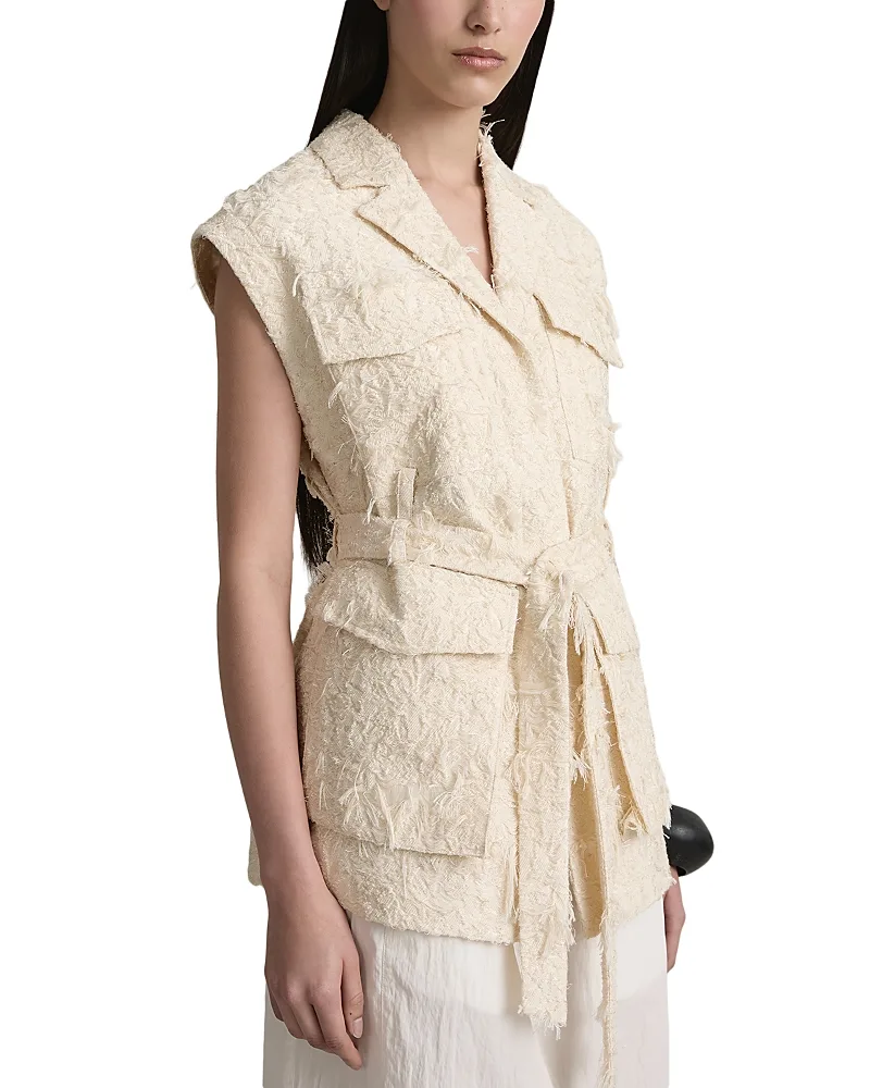 The Jackob Belted Textured Vest by A.emery