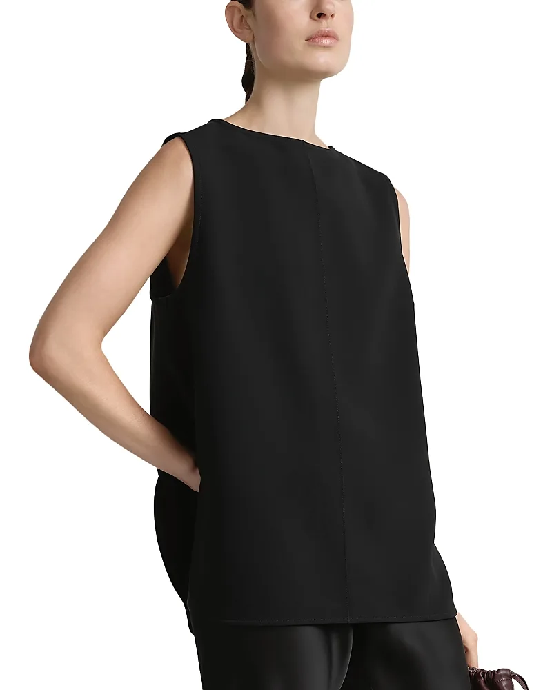 The Macki Crepe Sleeveless Side Slit Top
