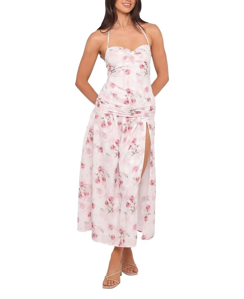 Lelia Halterneck Midi Dress by Petal And Pup