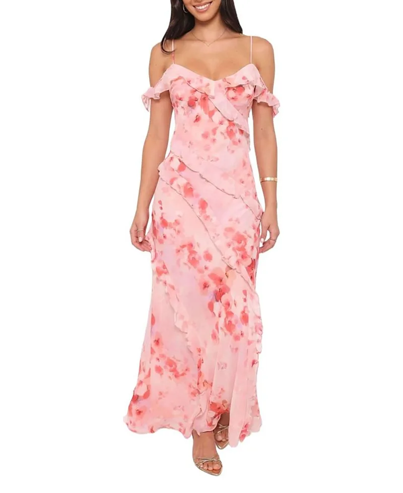 Alexia Off Shoulder Maxi Dress by Petal And Pup