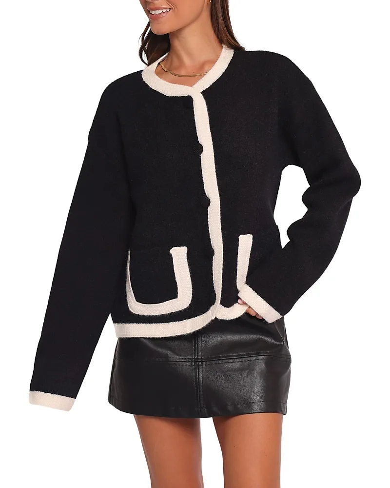 Orabelle Contrast Hem Cardigan by Petal And Pup
