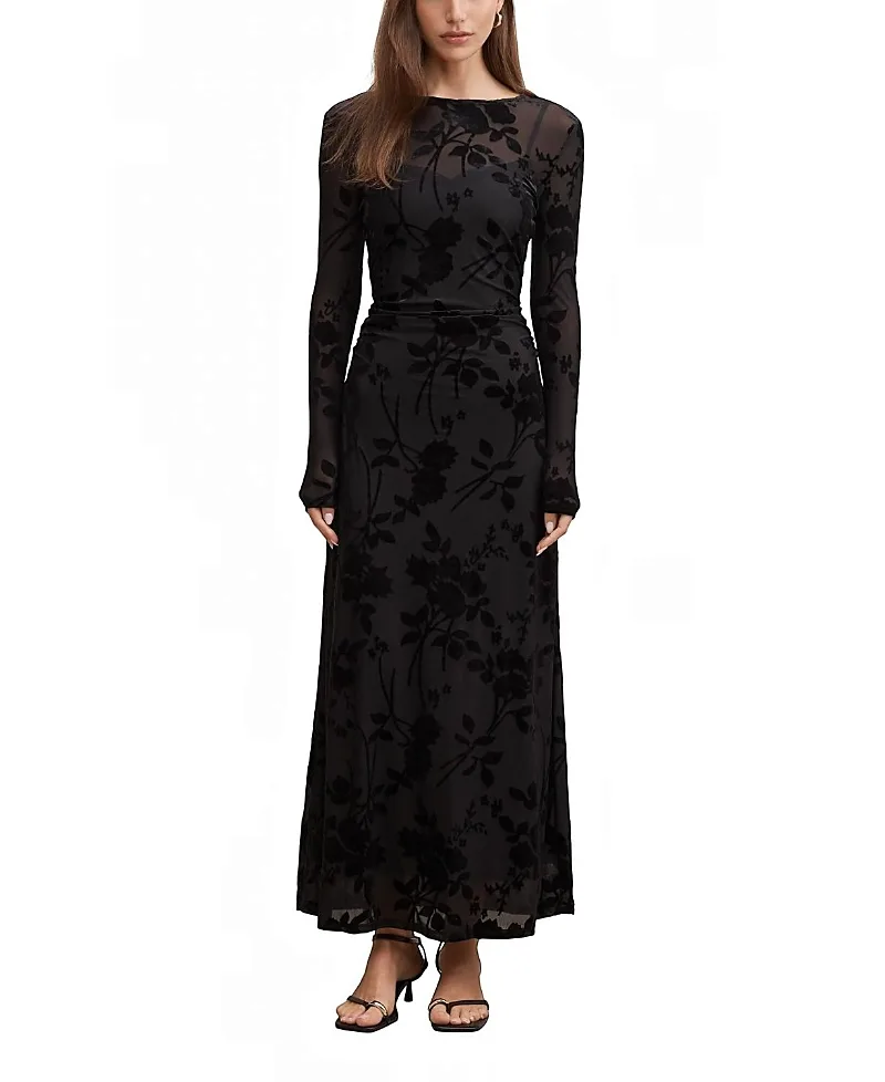 Angelina Mesh Burnout Midi Dress