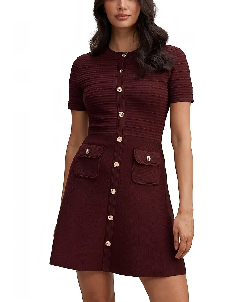 Anika Stitch Interest Knitted Mini Dress by Ever New