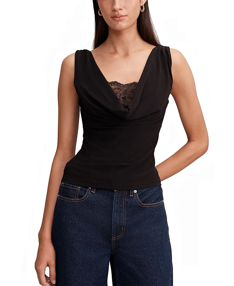 Hope Layered Lace Cowl Neck Top by Ever New
