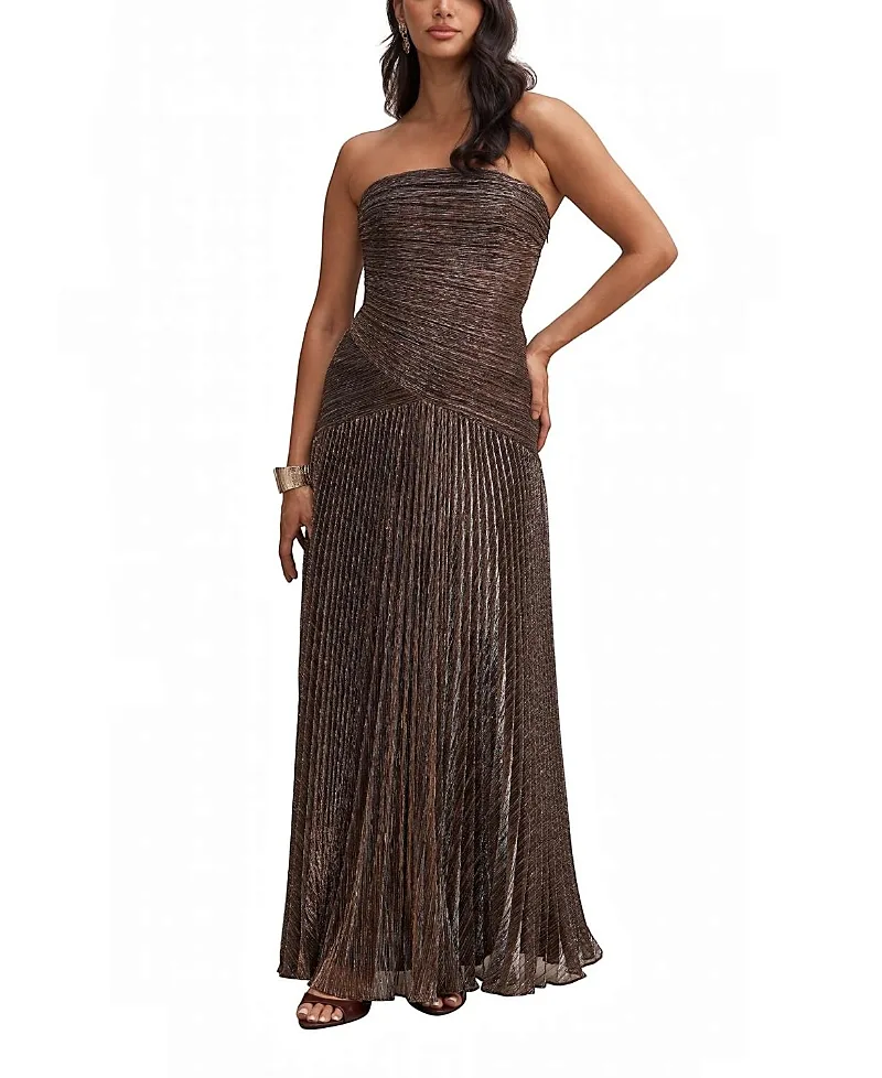 Sofia Strapless Plisse Maxi Dress