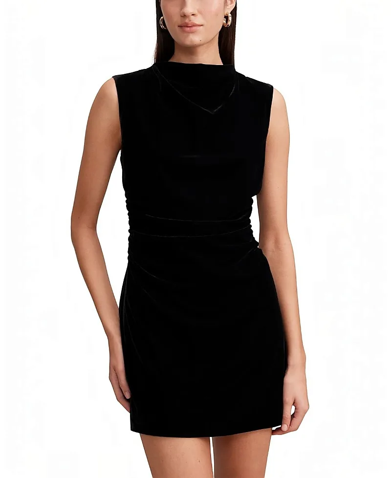 Iris High Neck Velvet Mini Dress by Ever New