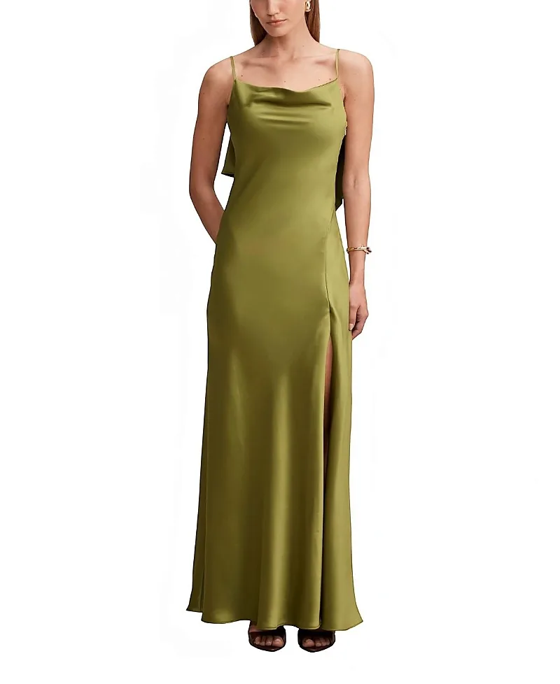 Allora Ruffle Back Satin Maxi Dress by Ever New