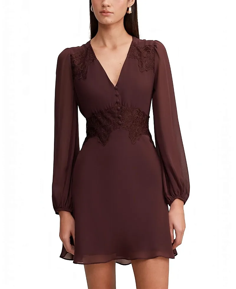 Mackenzie Lace Trim Mini Dress