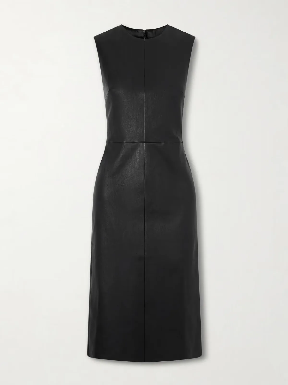 - Eva Paneled Leather Midi Dress -