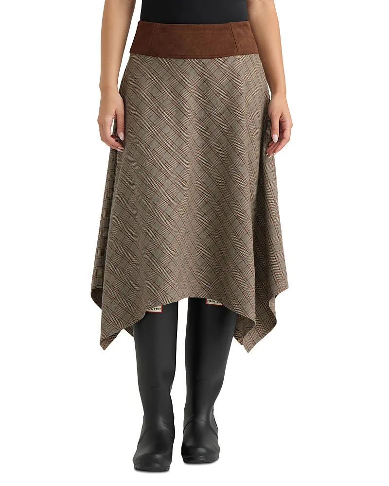 Handkerchief Hem Midi Skirt by Hunter