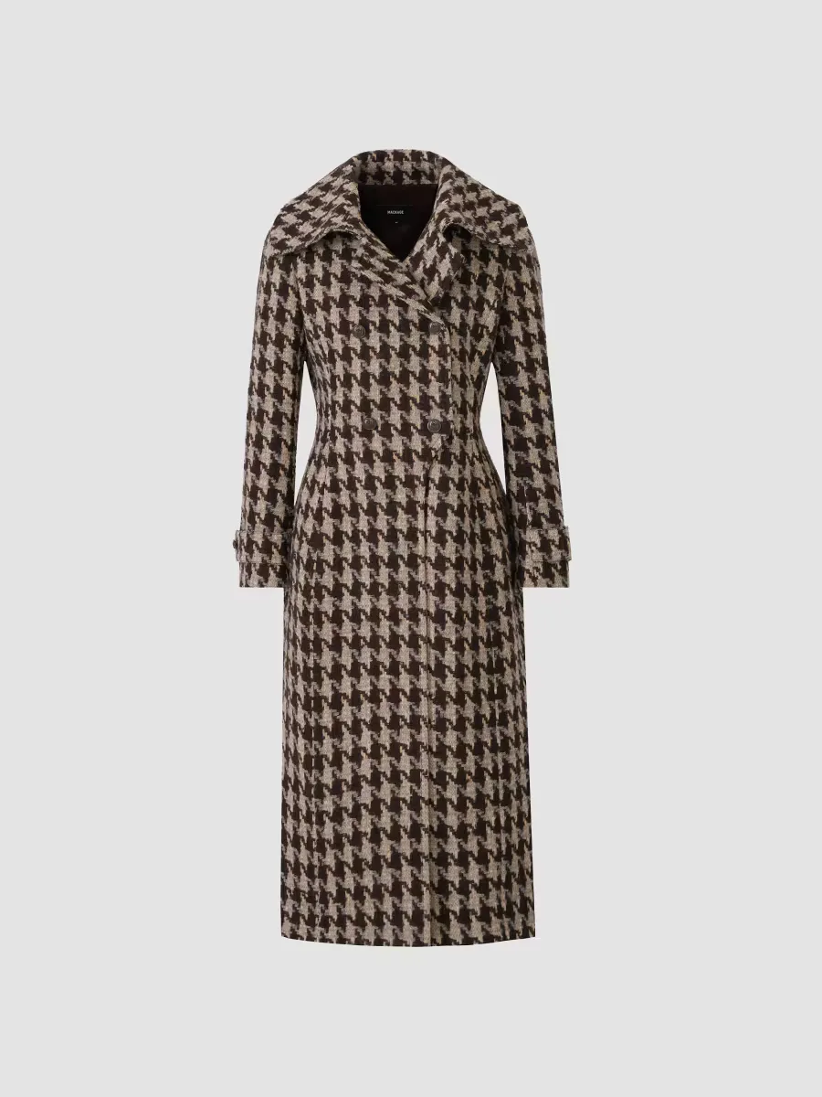 Elodie Houndstooth Patterned Wool Coat by Mackage