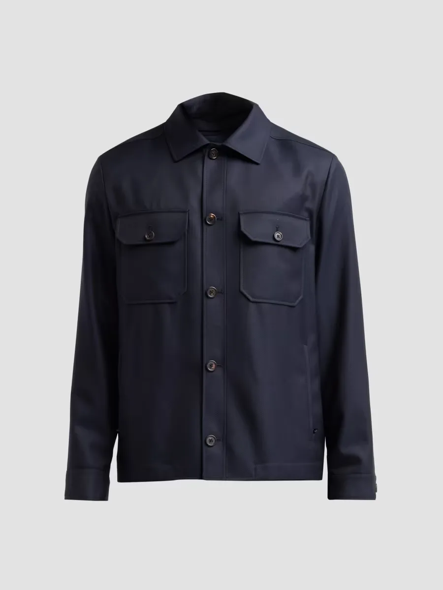 Virgin Wool Overshirt by Corneliani