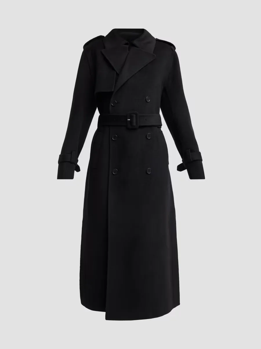 Rumi Wool-Blend Belted Long Coat