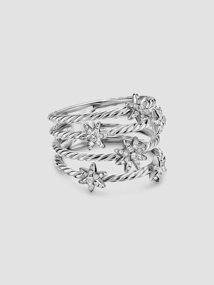 Petite Starburst Multi Row Ring in Sterling Silver by David Yurman