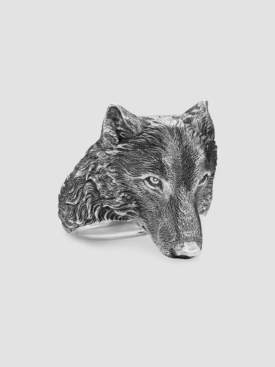 Petrvs Wolf Signet Ring in Sterling Silver, 25MM by David Yurman