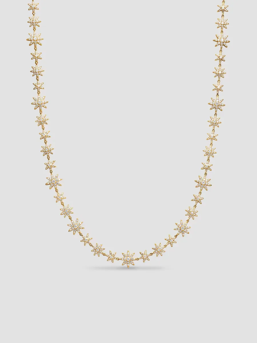 Petite Starburst Tennis Necklace in 18K Yellow Gold by David Yurman
