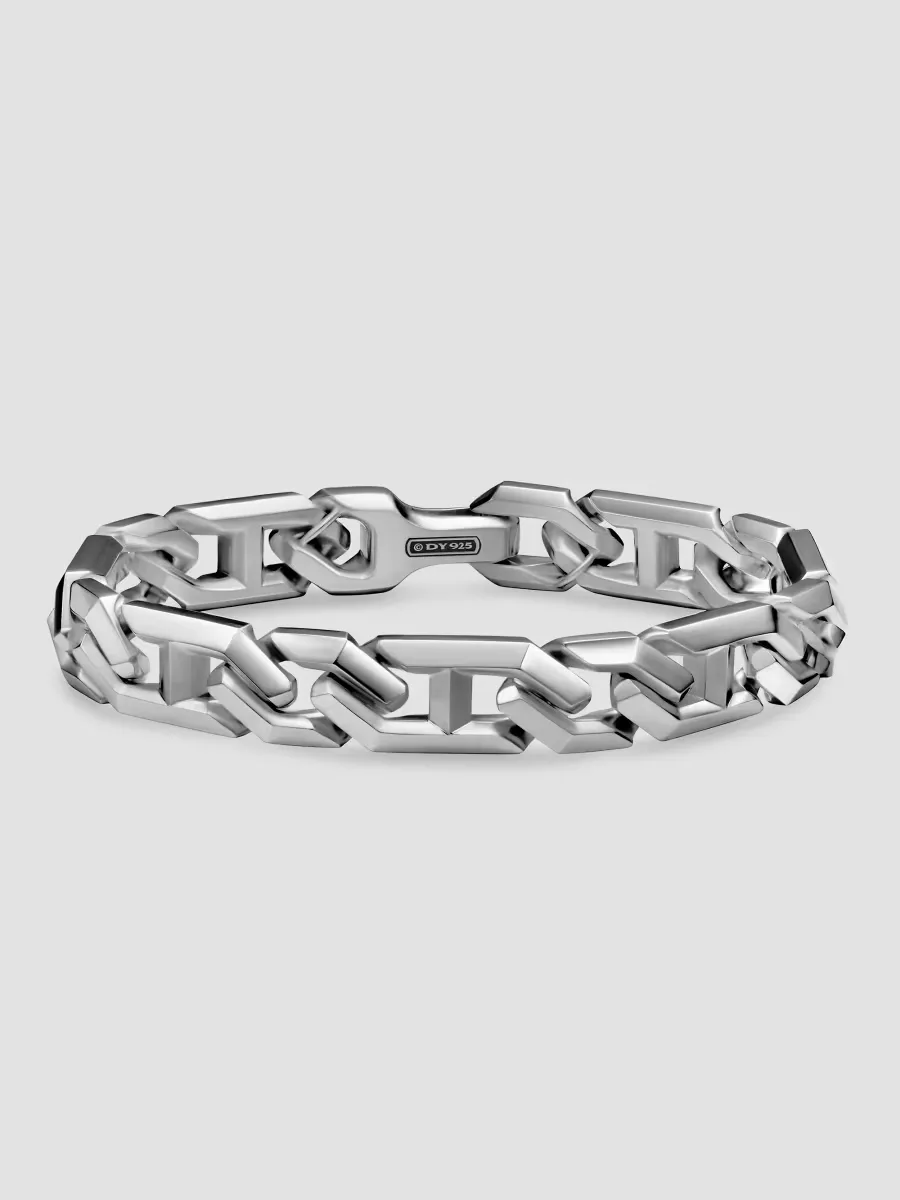 Faceted Angular Curb Chain Bracelet in Sterling Silver, 11.5MM by David Yurman
