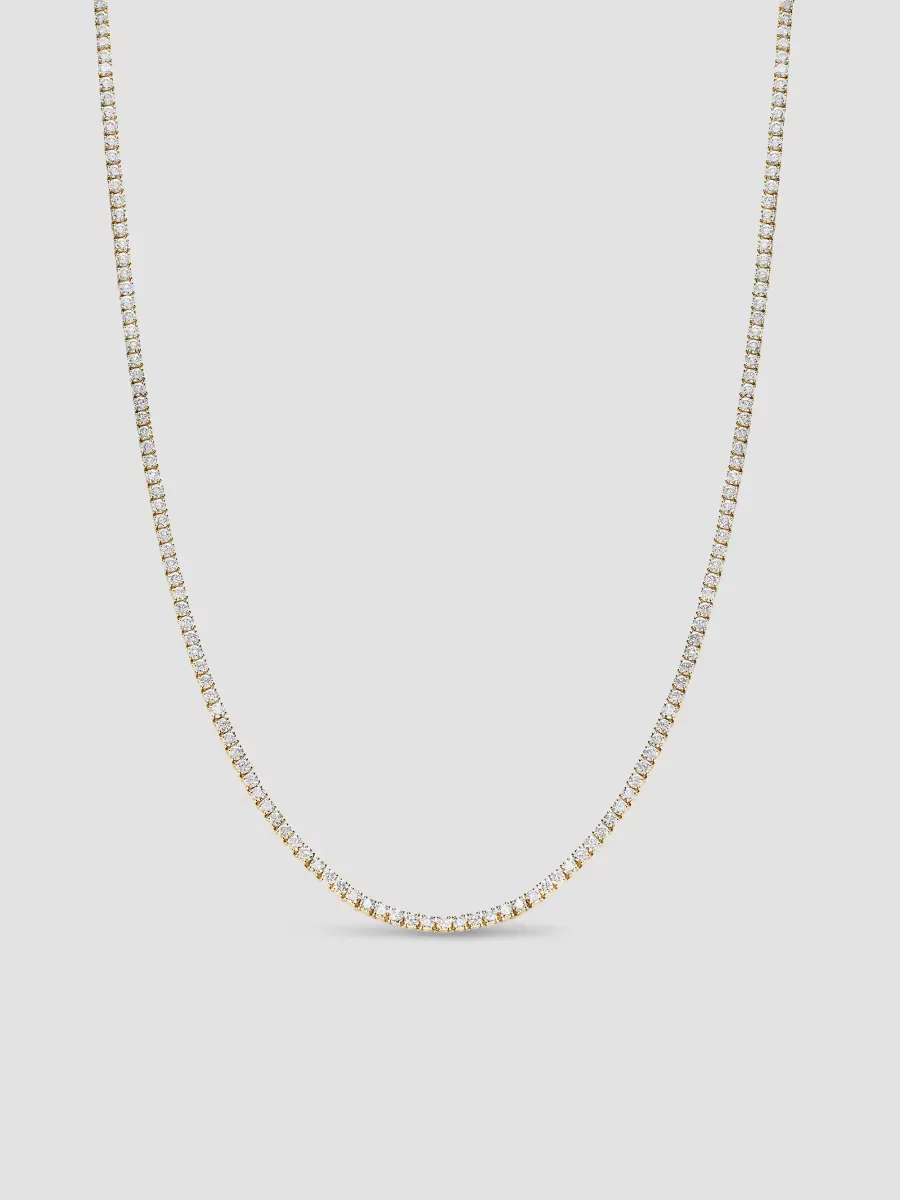 Mini Tennis Necklace in 18K Yellow Gold