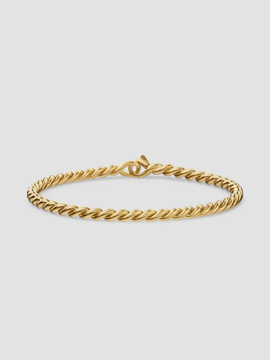 Sculpted Cable Chain Bracelet in 18K Yellow Gold, 3.7MM by David Yurman
