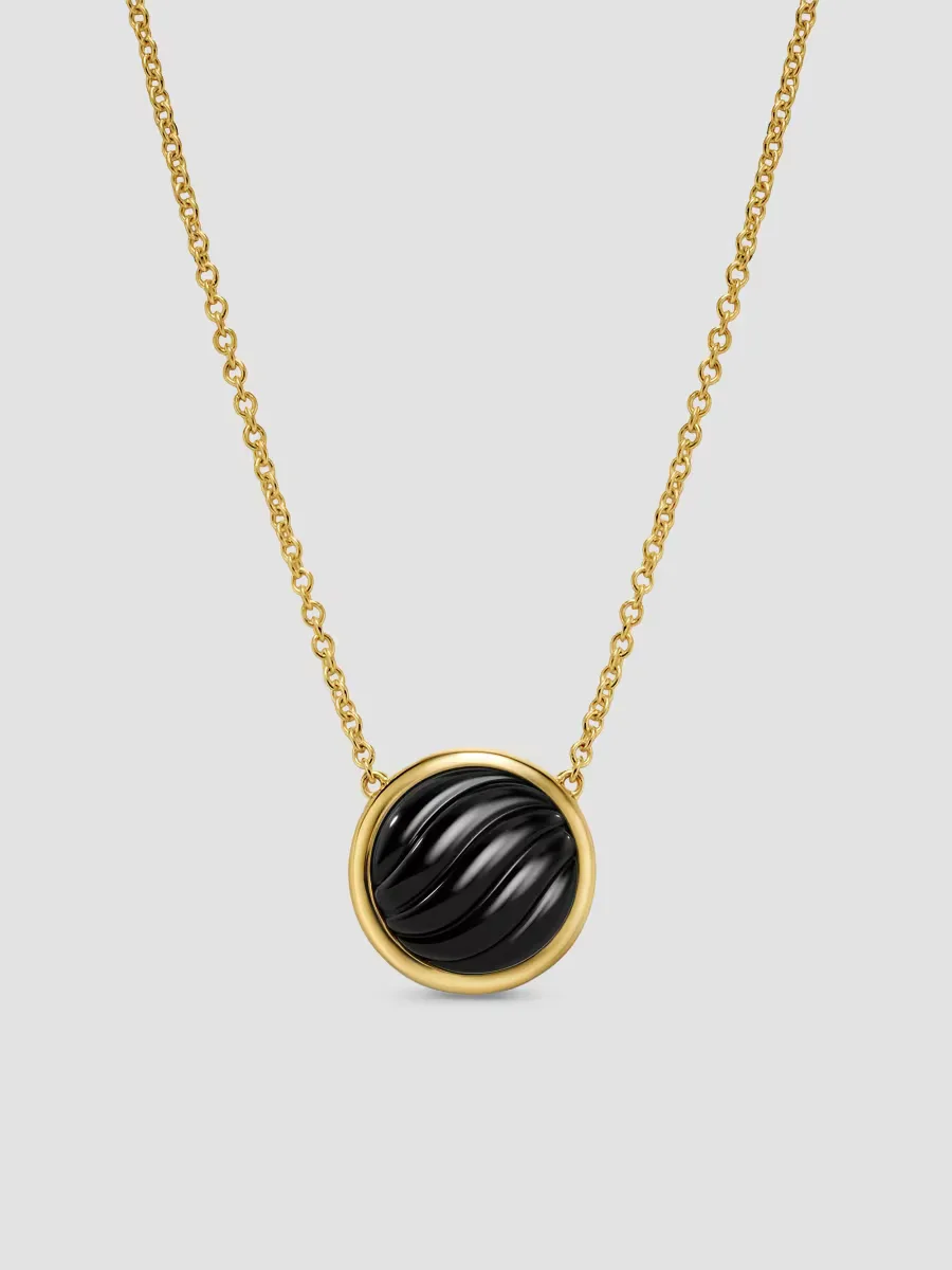Sculpted Cable Pendant Necklace in 18K Yellow Gold by David Yurman