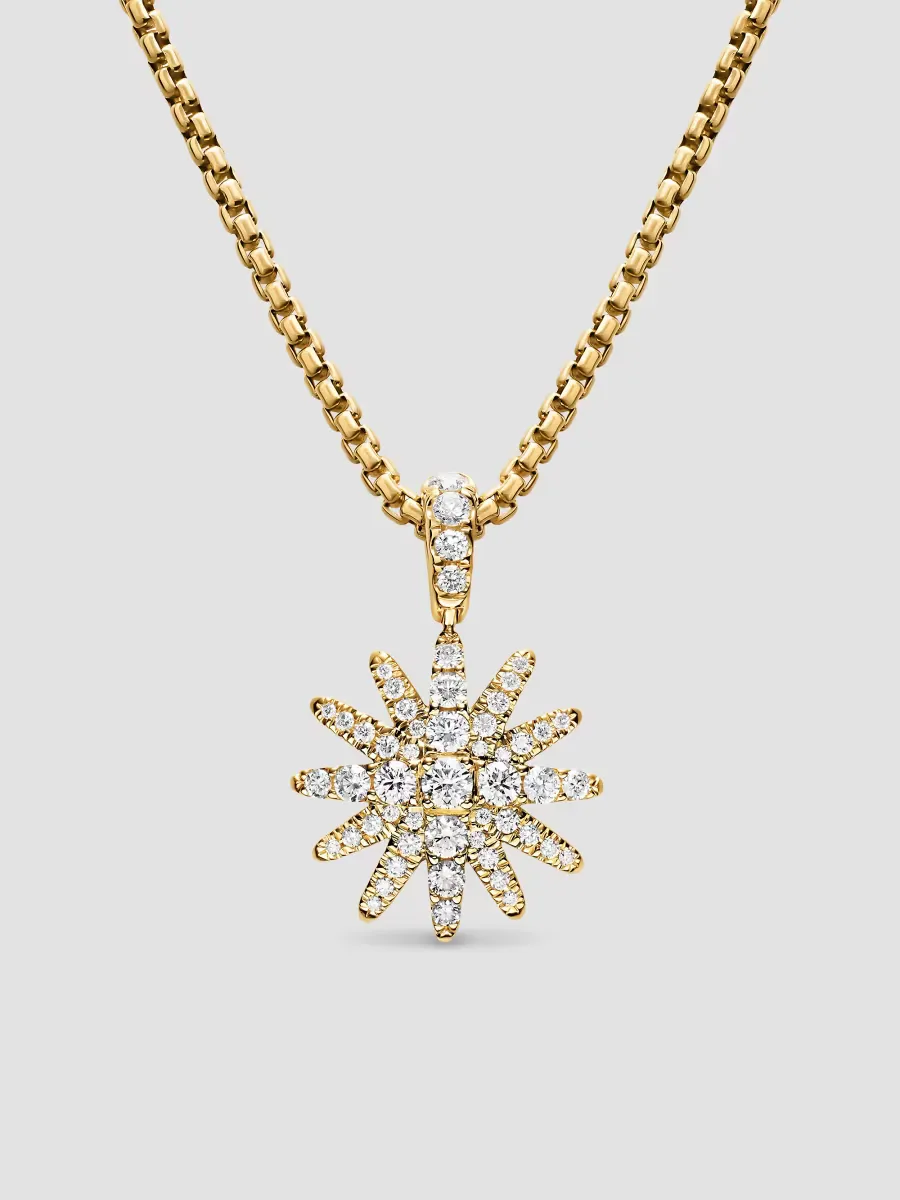 Pav Starburst Amulet in 18K Yellow Gold with Diamonds, 15MM by David Yurman